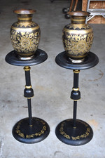 Pair of Older Standing Flower Stands with Vases, Ashtrays, Urn(CU855) chalice co