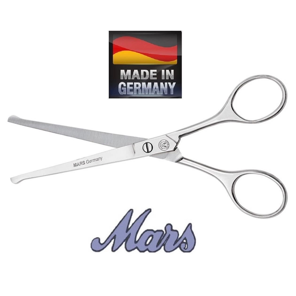 MARS Pet Dog SAFETY BLUNT BALL TIP Stainless Steel CURVED 6.5" SHEAR SCISSOR