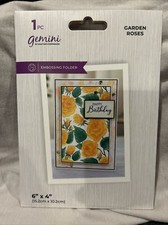 Crafters Companion GARDEN ROSES Happy Birthday Embossing Folder 15.2cm / 10.2cm