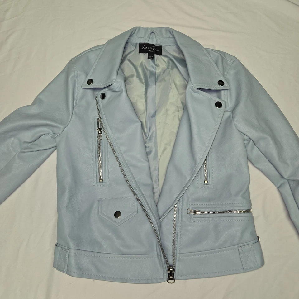 Biker Jacket Womens S Love Tree Teal - Image 2 of 4