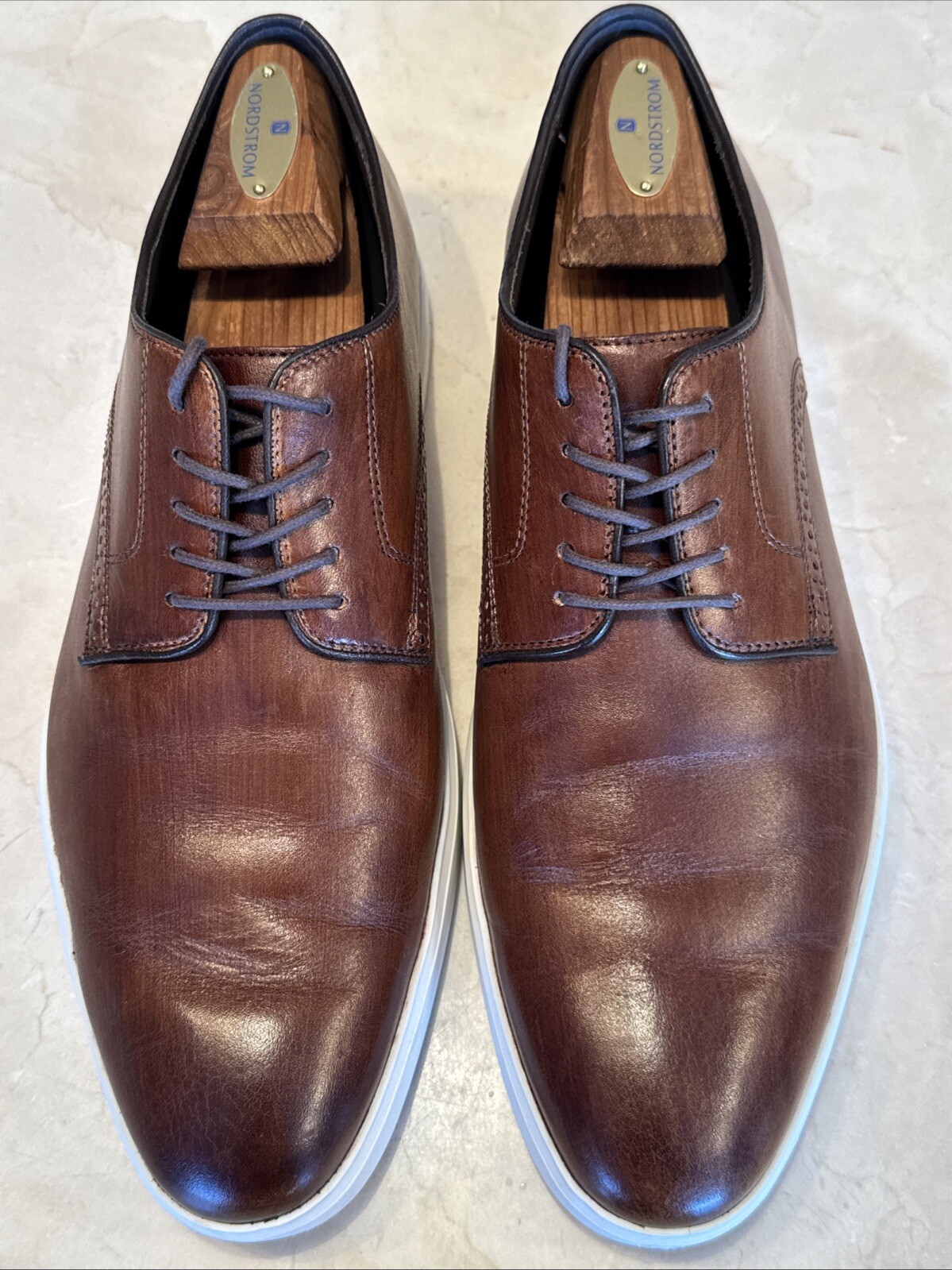 SAOLA SCARPE STRINGATE JOHNSTON & MURPHY UOMO MARRONE BIANCO PUNTA LISCIA MISURA 10 5 M $175