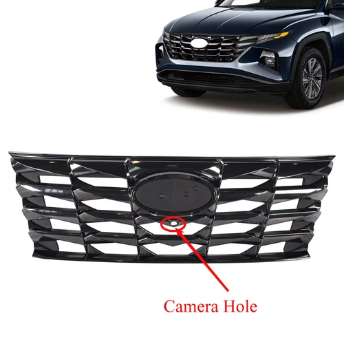 Front Grille W/Camera Hole Black For 2022 2023 2024 Hyundai Tucson 86350N9110 - Picture 10 of 11