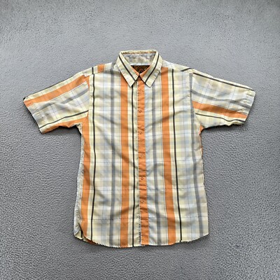 Prana Men s Plaid Snap Up Short Sleeve Lightweight Shirt in Size Large Read
