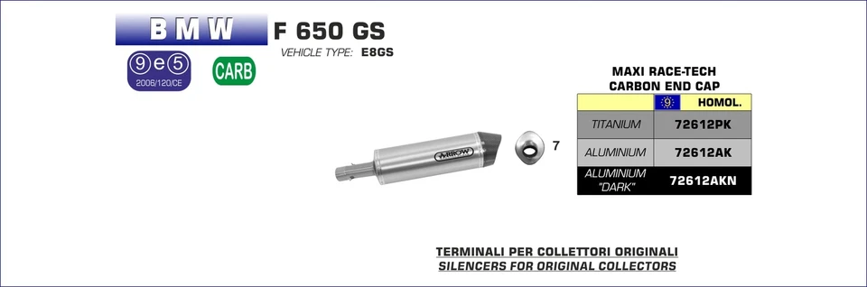 ESCAPE COMPLETO ARROW PARA BMW F 800 GS ADVENTURE 2013 2016 MAXI RACE-TECH DARK - Imagen 2 de 3