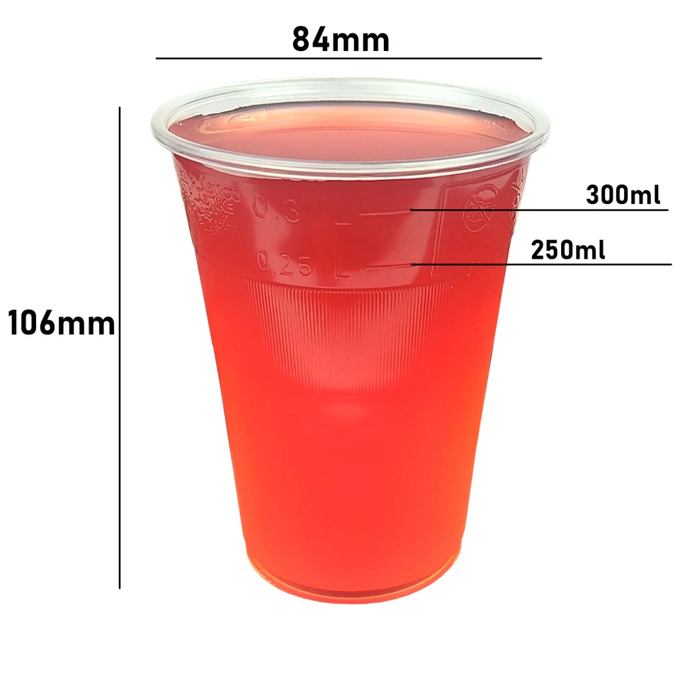 Einweg Trinkbecher aus Kunststoff 300ml 0,3l Bierbecher Plastikbecher Becher - Bild 3 von 3