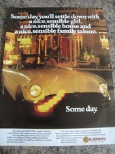 SOME DAY MGB SPORTS CAR NOT YET FAMILY SALOON ADVERT A4 FILE 51