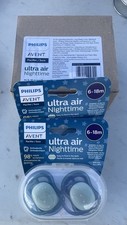  QTY 4 Philips Avent Ultra Air Nighttime Pacifier, 6-18 months, Blue, SCF376/14