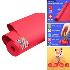 Paclord USA Made 48" x 1200" Red Kraft Paper Roll 45 lbs KP-4810-RE