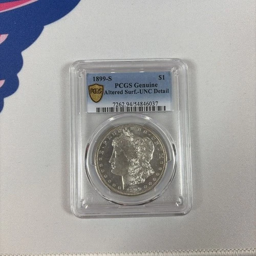 1999 S Morgan Silver Dollar Genuine Altered Surface UNC (Uncirculated) Detail