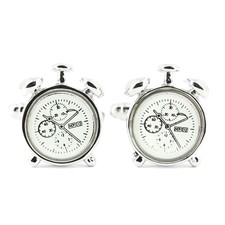 Tony & Paul. Boutons de manchette. réveil matin, Acier rhodié. Gris argent  - Fa