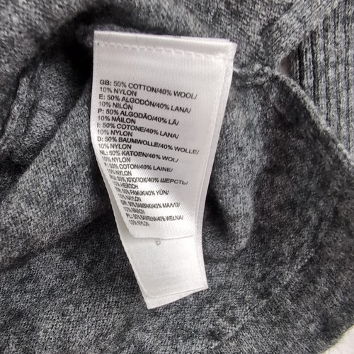 The Northface Sweater Mens Large Wool Blend Quarter Zip Pullover Knit Gray - Picture 6 of 7