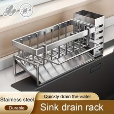 Stainless Steel Sink Rack Sponge Holder Kitchen Organizer Drain Cleaning Tool