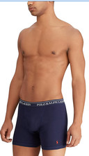POLO RALPH LAUREN Mens Navy Blue Cotton Trunk Boxer Brief Underwear sz M 130