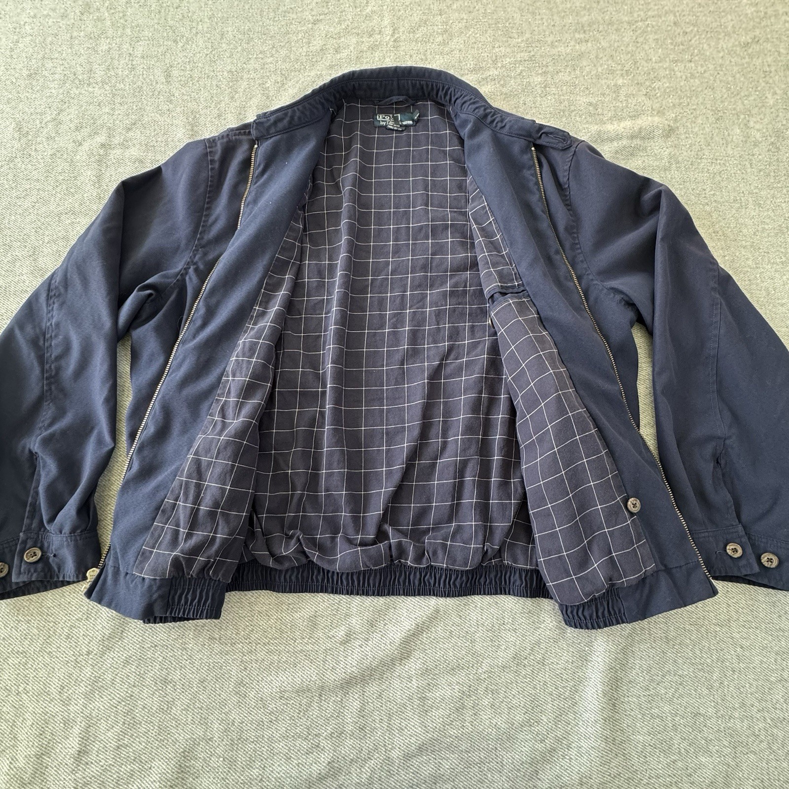 Giacca Vintage Polo Ralph Lauren Uomo Grande Blu Bomber Aviatore Pilota Pony Classico