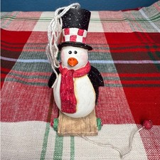 Penguin in a Top Hat On A Pull Cart Ornament