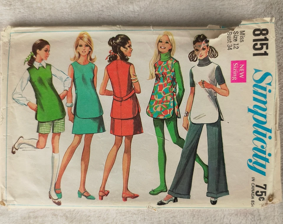 Vintage 1960s Sewing Pattern Lot Simplicity McCall's Housecoat Dress Pants Top - Image 2 of 4