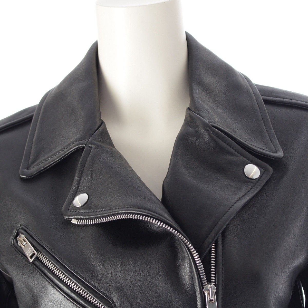 PRADA Nappa leather Triangle Patch Riders jacket outer black 38 thumbnail 5