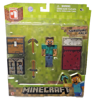 Minecraft Overworld Survival Pack Steve Series 1 Action Figure In Package