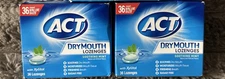 2x ACT Dry Mouth Lozenges with Xylitol, Soothing Mint, 36 Lozenges, NEW & SEALED