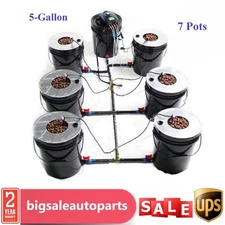 DWC 5 Gallon 6 Buckets Hydroponics Growing System Recirculating Growing Kit New