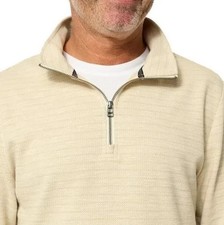 Dockers Men's Quarter Zip Pullover Sweater Beige Large NWT