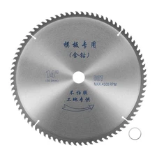 14"  Circular Saw Blade 80 Teeth 1.18" Arbor Cutting Wheel for Wood