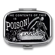 Metal 2 Compartment Pill Organizer Travel Friendly Portable Compact Box Cute ...