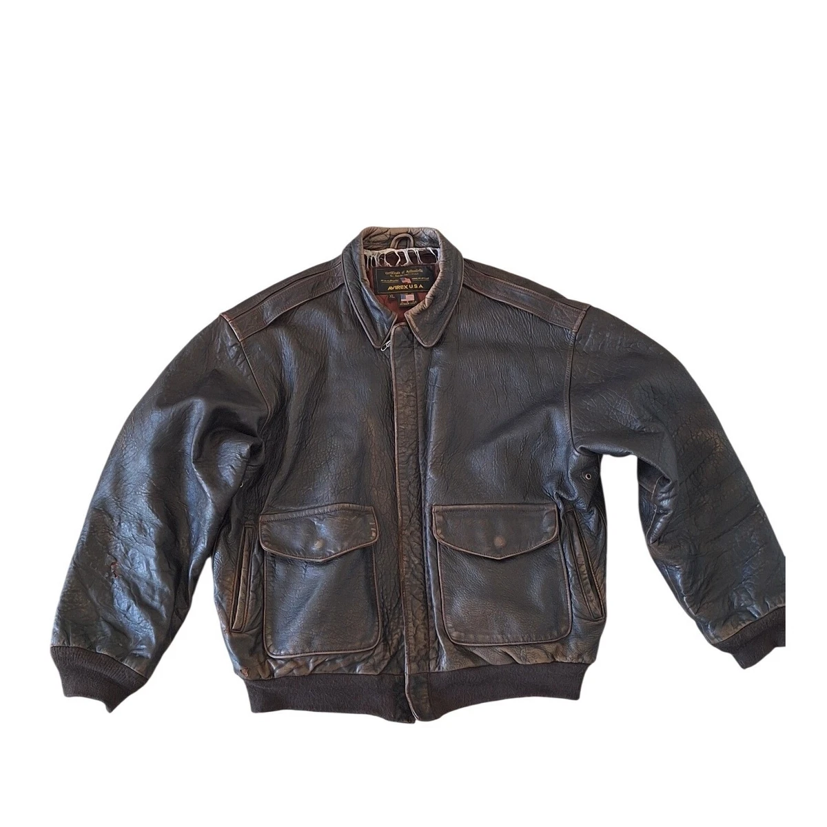 Avirex Leather Flight Jacket In Vintage Outerwear Coats & Jackets