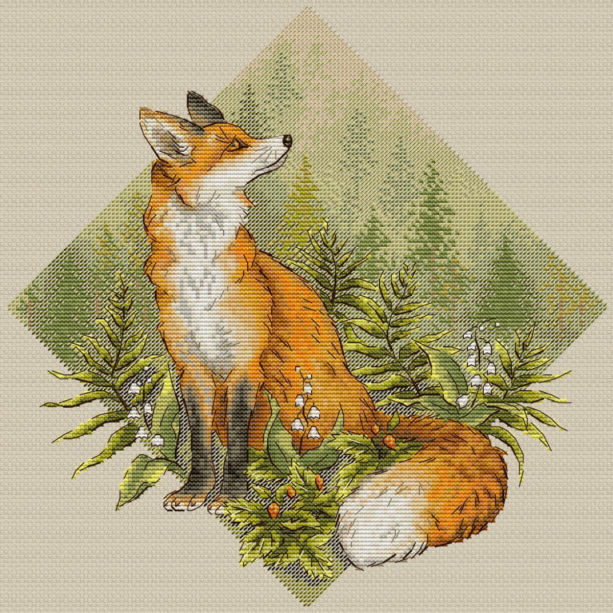 HobbyJobby counted cross stitch kit ""The Keeper of the Forests"", 27x27cm