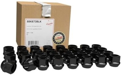 32 Pcs M14x2 14x2 Thread Open End Bulge Acorn M14 x 2.0 Black 3/4 Hex Open