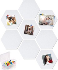 Yoillione Pin Board Hexagon Felt Board Tiles Self Adhesive Notice Board for Hom
