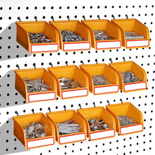 ELEAD Pegboard Bins Organizer Set 12-Pack - Durable Storage Tray for Screws, Nut