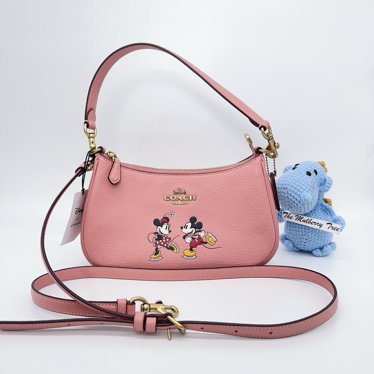 Disney X Coach CM858 Teri Shoulder Bag Ice Skate Motif Blush Multi