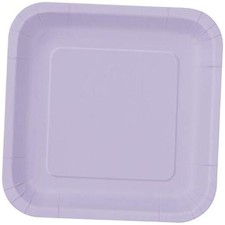 Lavender Solid Square Dessert Plates - 7" (Pack of 16) - Premium Quality - 7",