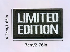 Limited Edition White On Black Embroidered Iron On Patch