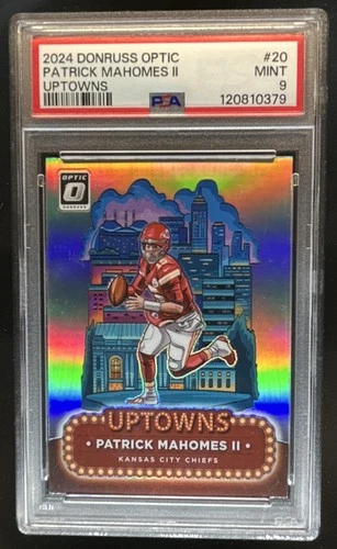 2024 Donruss Optic Patrick Mahomes II Uptowns SSP #20 Chiefs PSA 9