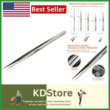 Precision Stainless Steel Fine Tip Tweezers for Electronics  Crafting
