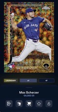 DIGITAL TOPPS BUNT Max Scherzer GILDED 25 LEGENDARY MINI DIAMOND /50 Read