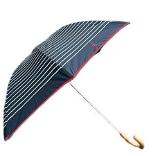 Polo Ralph Lauren black  white Pinstripe Umbrella with Wood Handle  Red Trim