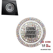 Bling Push Start Button Decorative Ring Stickers, Sparkling 2 PCS Multicolored