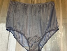 Vtg Vanity Fair Nylon Satin Granny Panties Briefs 7 Large Periwinkle Mexico Made