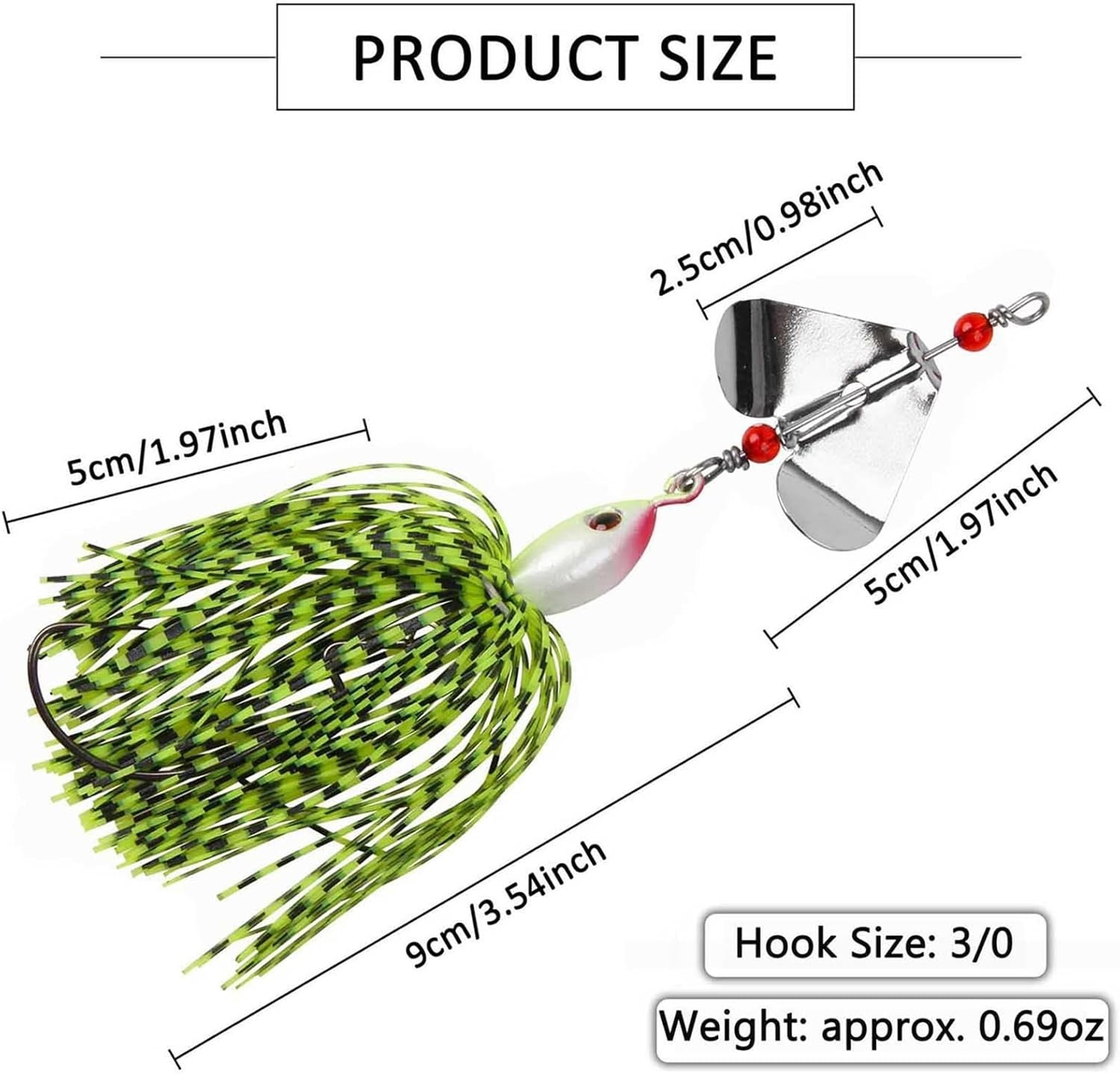 Spinnerbait Fishing Lures Kit, 6pcs Bass Buzzbait Hard [MIXED]  - Image 4