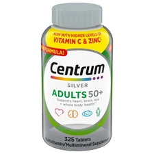 Centrum Silver Adults 50+ Multivitamin 325 Tablets Heart Brain Eye Exp: 01/27