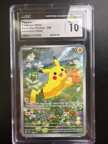 Pokemon TCG Paldea Adventure Chest #088 Pikachu Full Art Promo CGC 10 GEM MINT