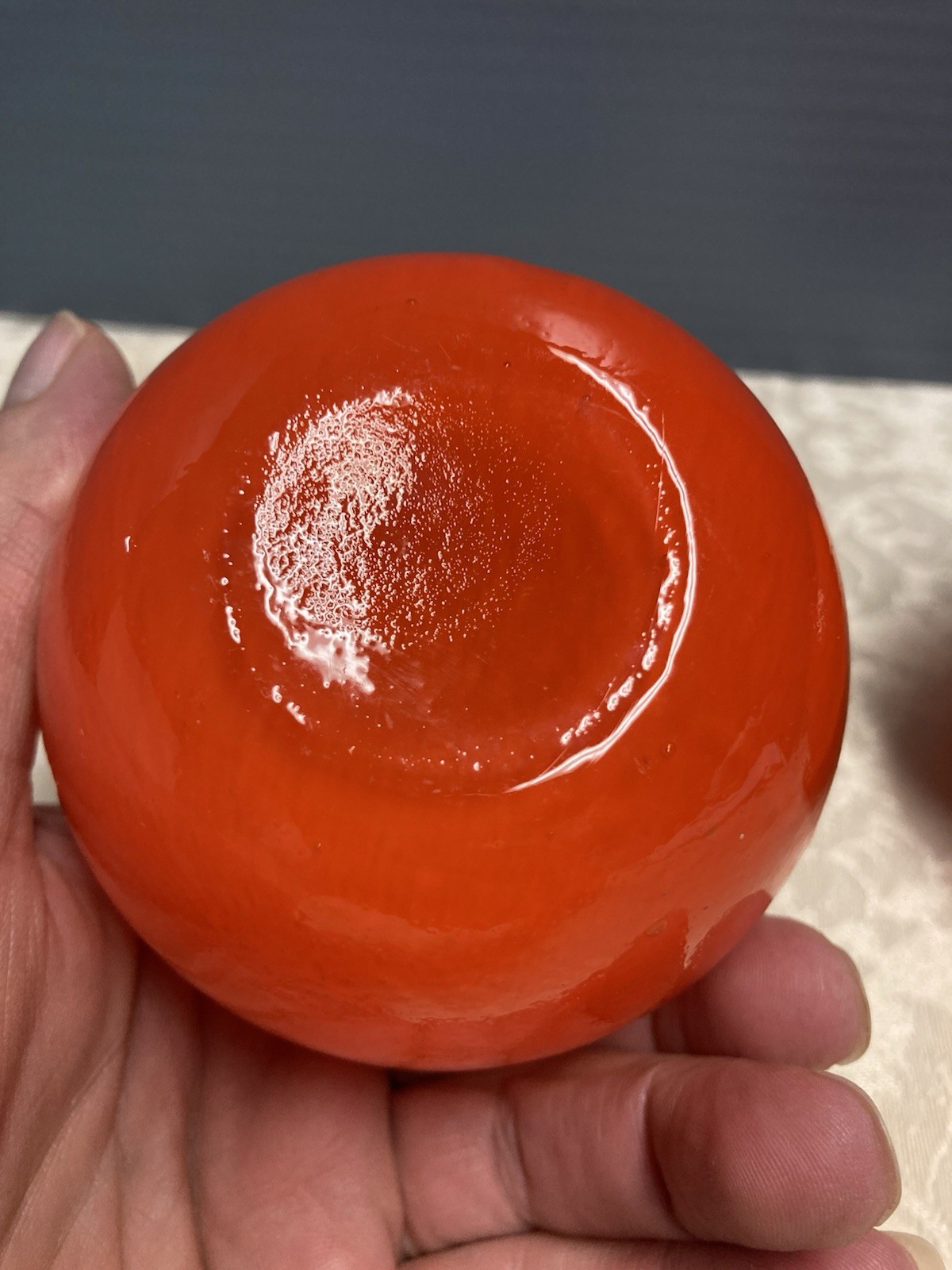 Lot Of 2 Murano Style Hand Blown Oranges Art Glass