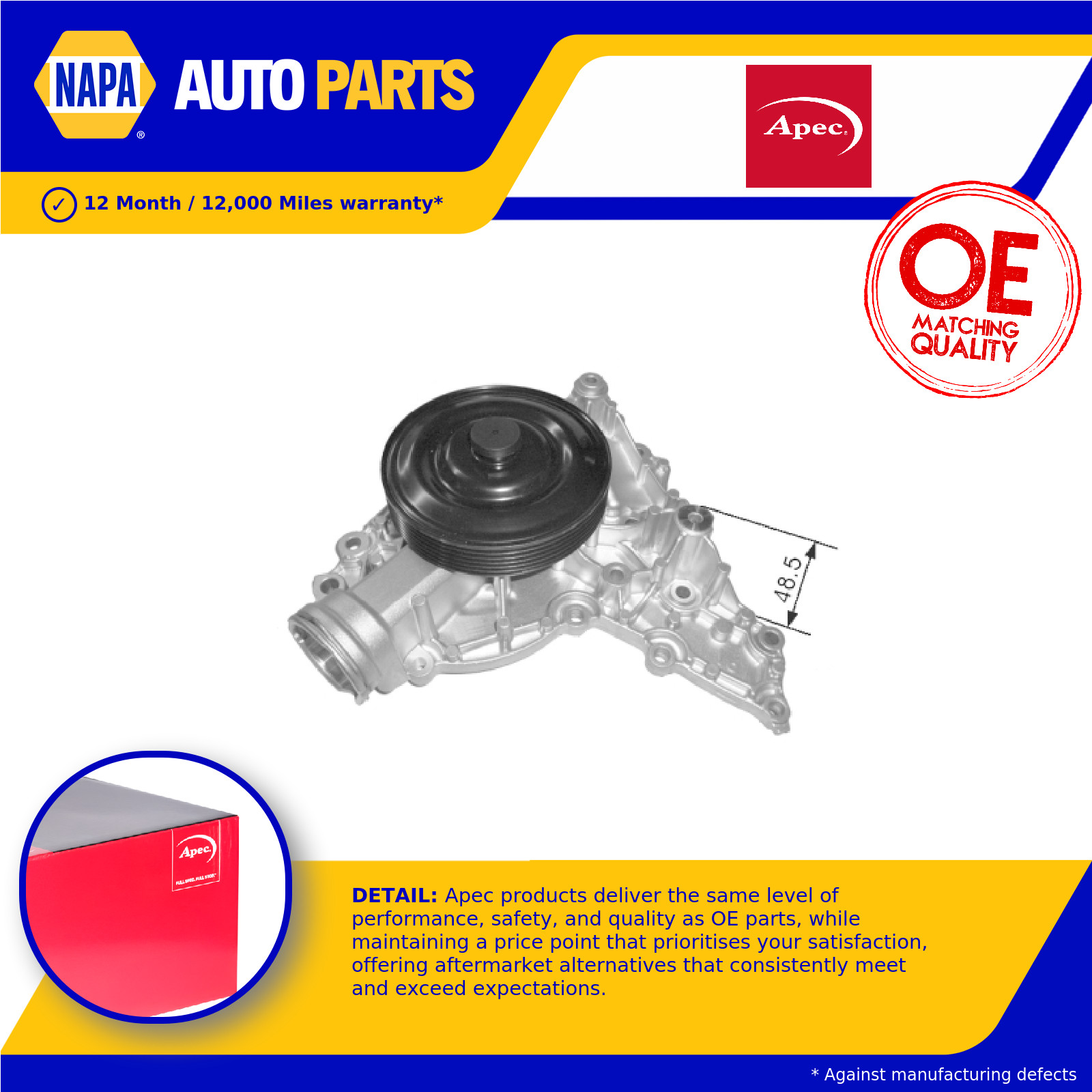 Water Pump AWP1334 Apec Coolant 2722000901 Genuine Top Quality Guaranteed New