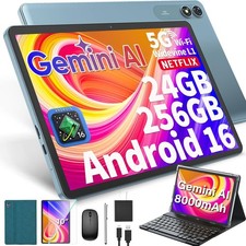 2026 10 inch Tablet with Keyboard - Android 16 Tablet with 24GB 256GB 2TB Expand