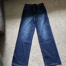 Blank NYC Franklin Ribcage Jeans Women s Size 30 Wide Leg Dark Wash Button Fly
