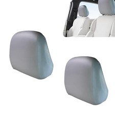 2Pcs Car Headrest Cover, Waterproof PU Elastic Leather Headrest Protective