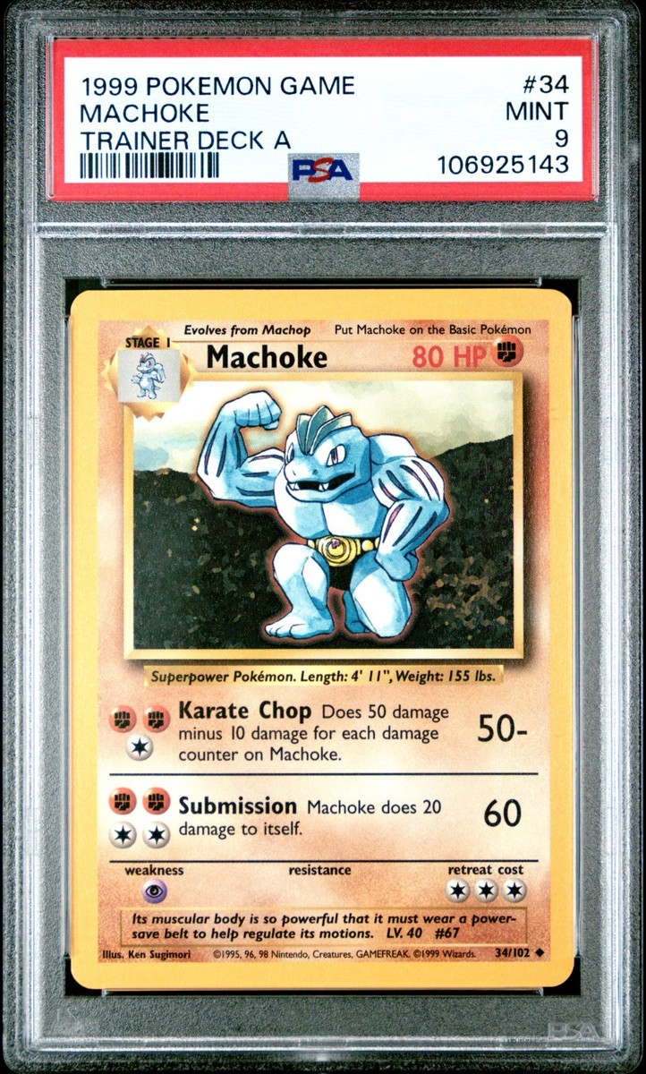 PSA 9 Machoke 34/102 Trainer Deck A Pokemon 1999 | eBay